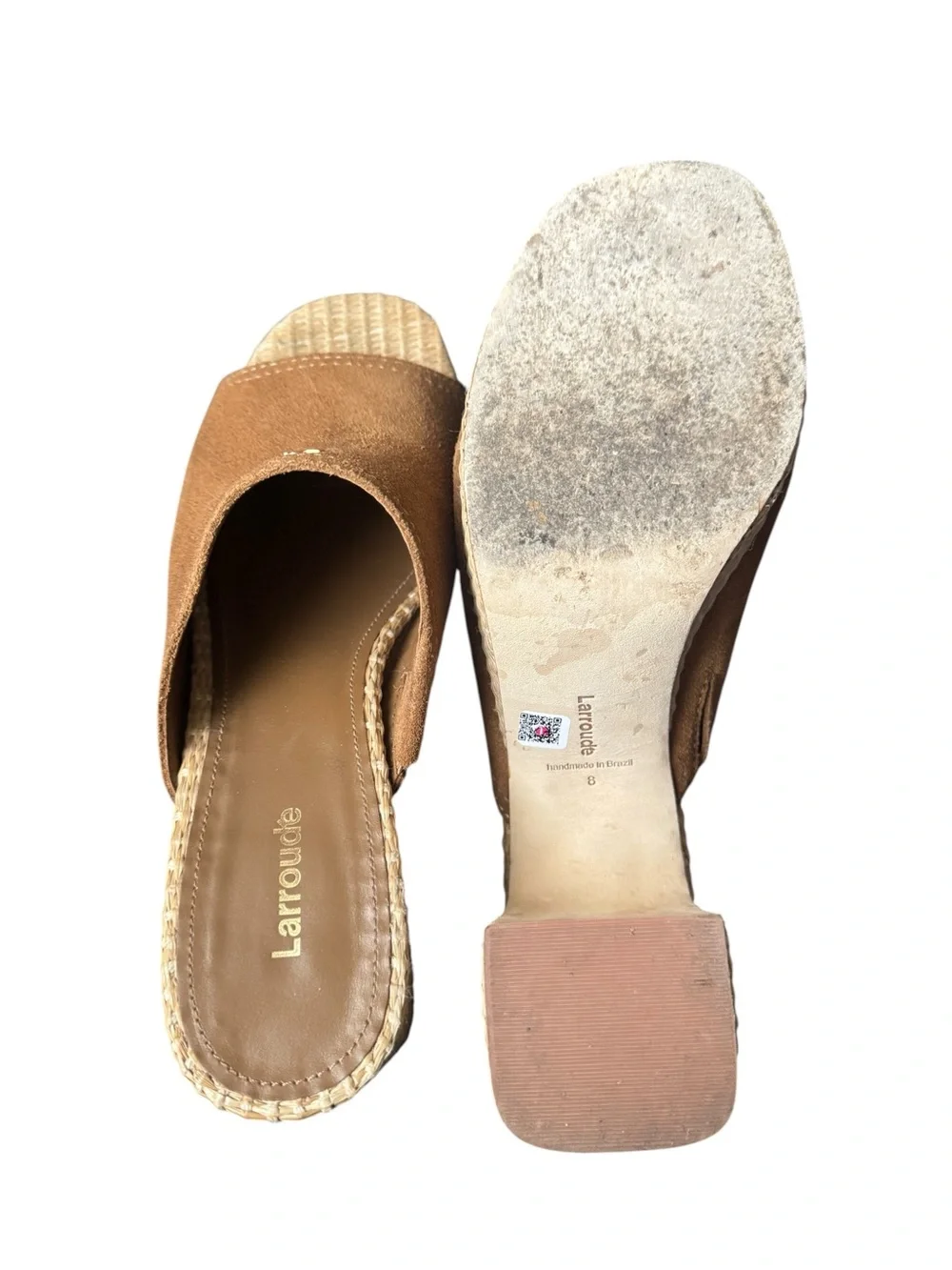 Larroudé Dolly Low Mule in Russet Suede